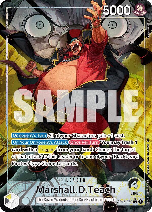 Marshall.D.Teach (Alternate Art) OP16-080 card from The Time of Battle