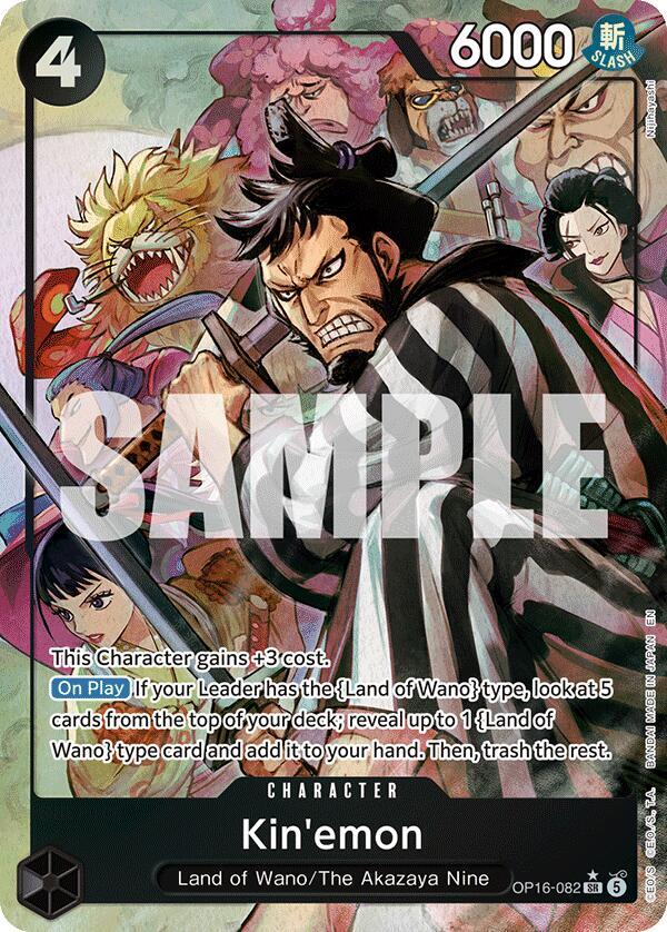 Kin'emon (Alternate Art) OP16-082 card from The Time of Battle