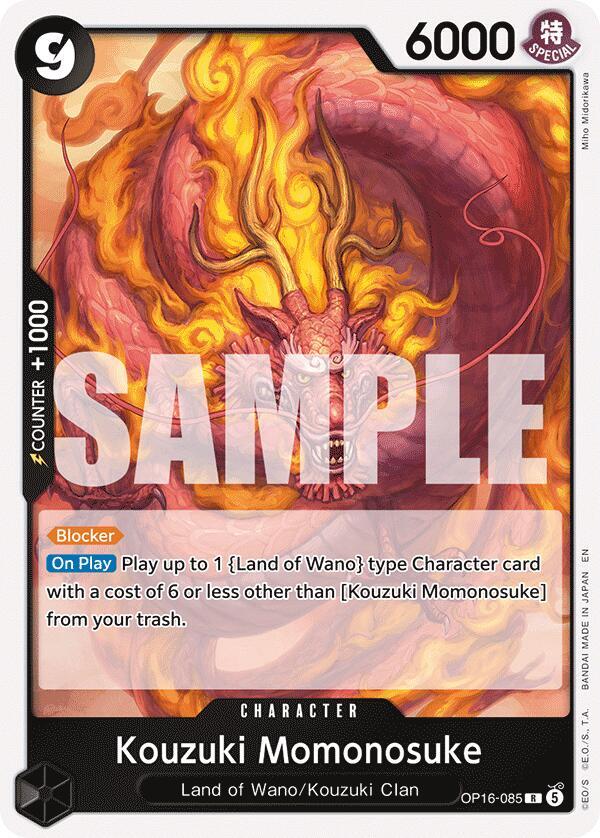 Kouzuki Momonosuke OP16-085 card from The Time of Battle