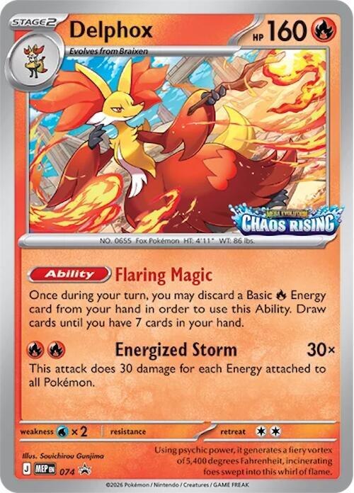 Delphox 074 card from ME: Mega Evolution Promo