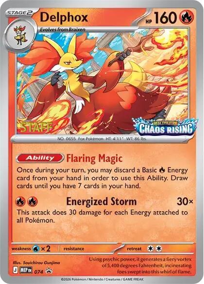 Delphox [Staff] 074 card from ME: Mega Evolution Promo