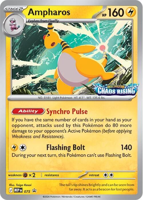 Ampharos 075 card from ME: Mega Evolution Promo
