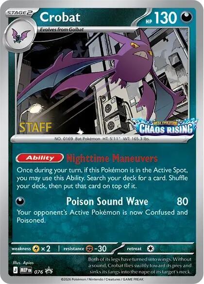 Crobat [Staff] 076 card from ME: Mega Evolution Promo