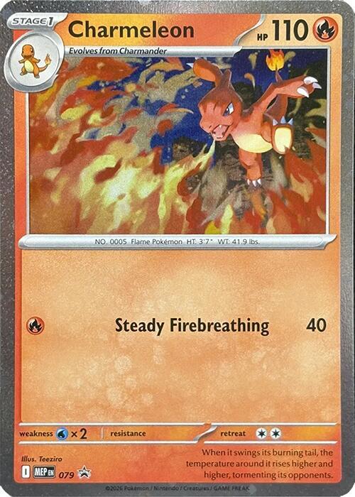 Charmeleon (Cosmos Holo) 079 card from ME: Mega Evolution Promo