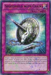 Spikeshield with Chain (Mosaic Rare) BP02-EN214 card from Battle Pack 2: War of the Giants