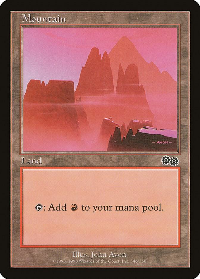 Mountain 346 card from Urza's Saga