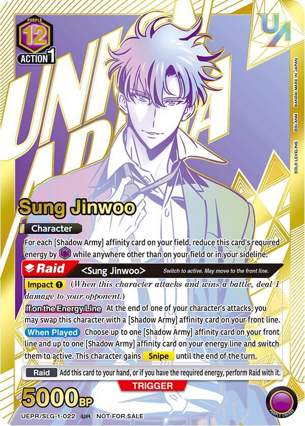 Sung Jinwoo (UR) UEPR/SLG-1-022 card from Union Arena Promotion Cards