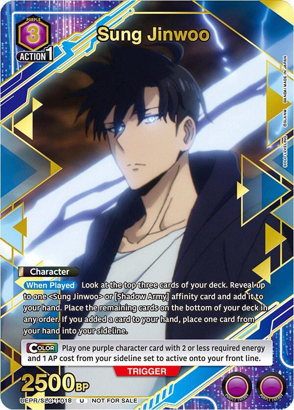 Sung Jinwoo (Gold) UEPRSLG-1-018 card from Union Arena Promotion Cards