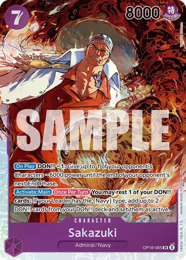 Sakazuki OP16-065 card from The Time of Battle