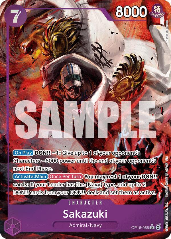 Sakazuki (Alternate Art) OP16-065 card from The Time of Battle