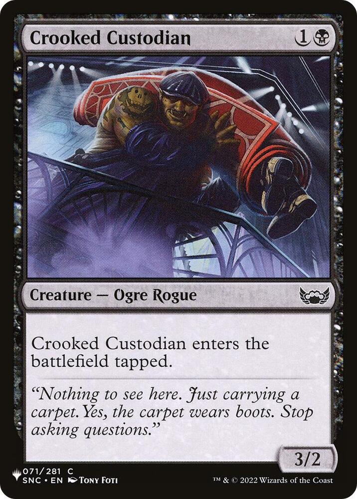 Crooked Custodian 71 card from The List Reprints
