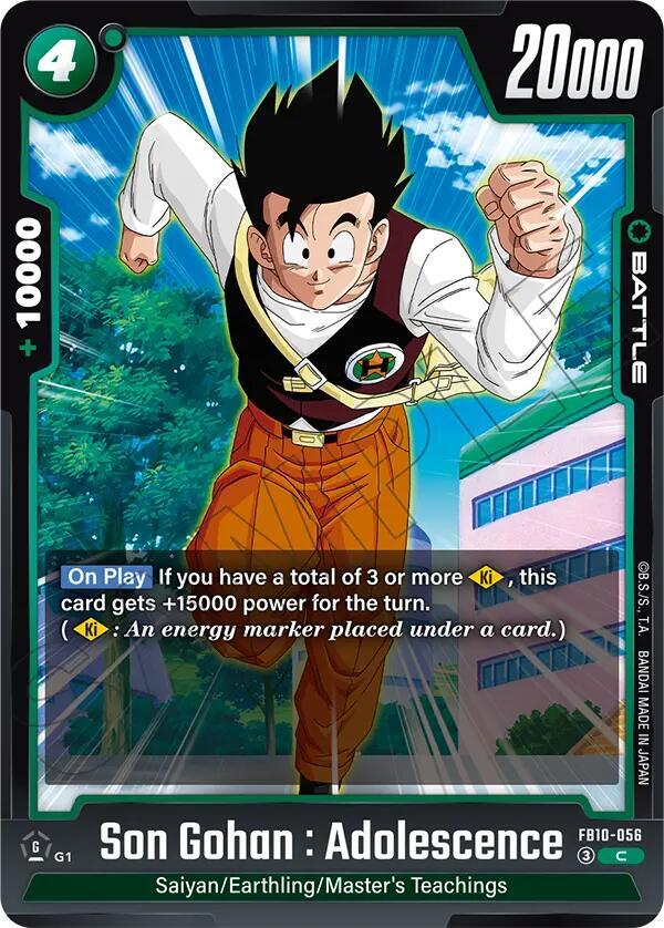 Son Gohan : Adolescence FB10-056 card from Cross Force