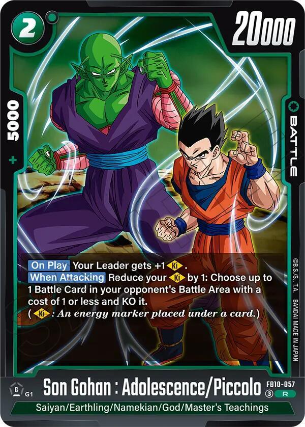 Son Gohan : Adolescence/Piccolo FB10-057 card from Cross Force