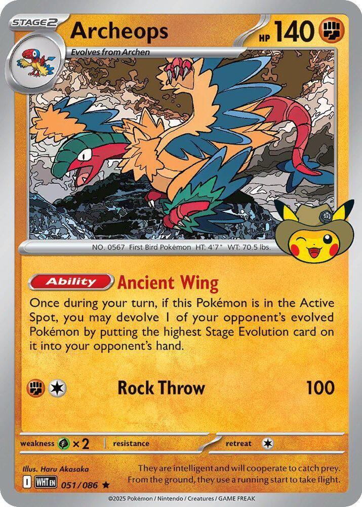 Archeops - 051 (Fossil Museum Exclusive) 051/086 card from ME: Mega Evolution Promo