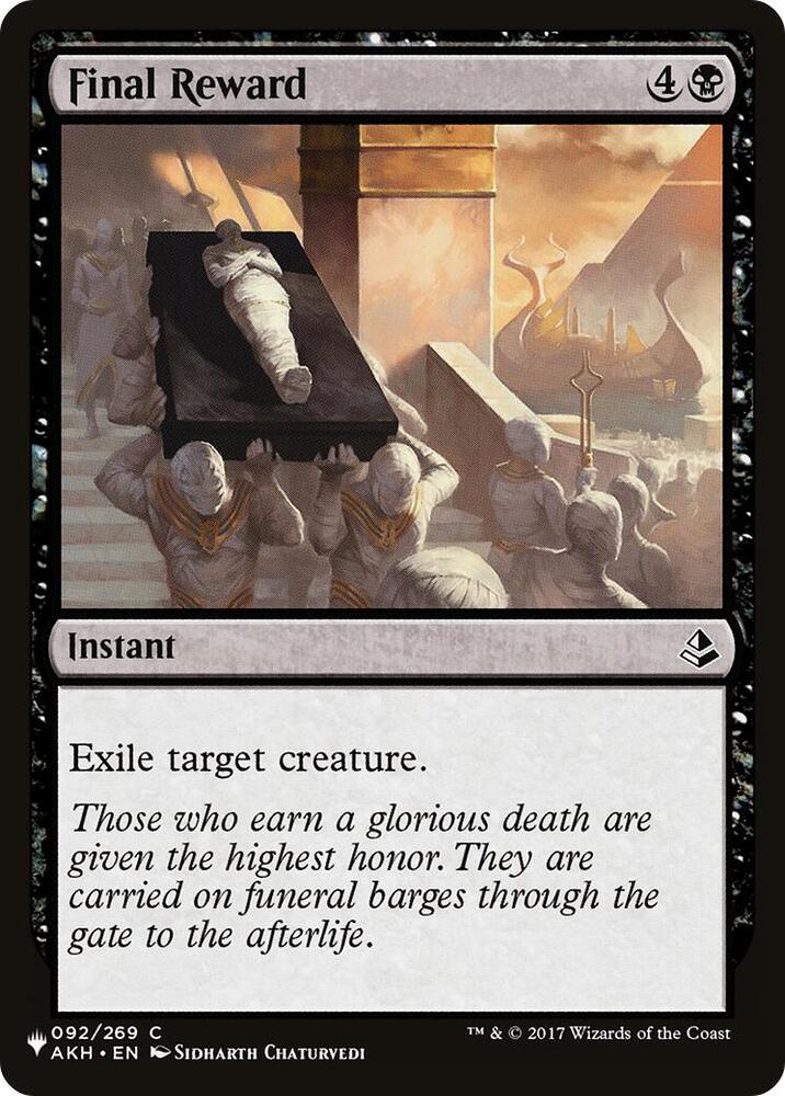 Final Reward 92 card from The List Reprints