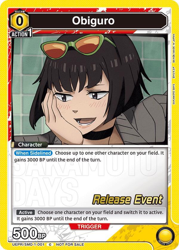 Obiguro UE19BT/SMD-1-001 card from UE19BT: SAKAMOTO DAYS Release Event Cards