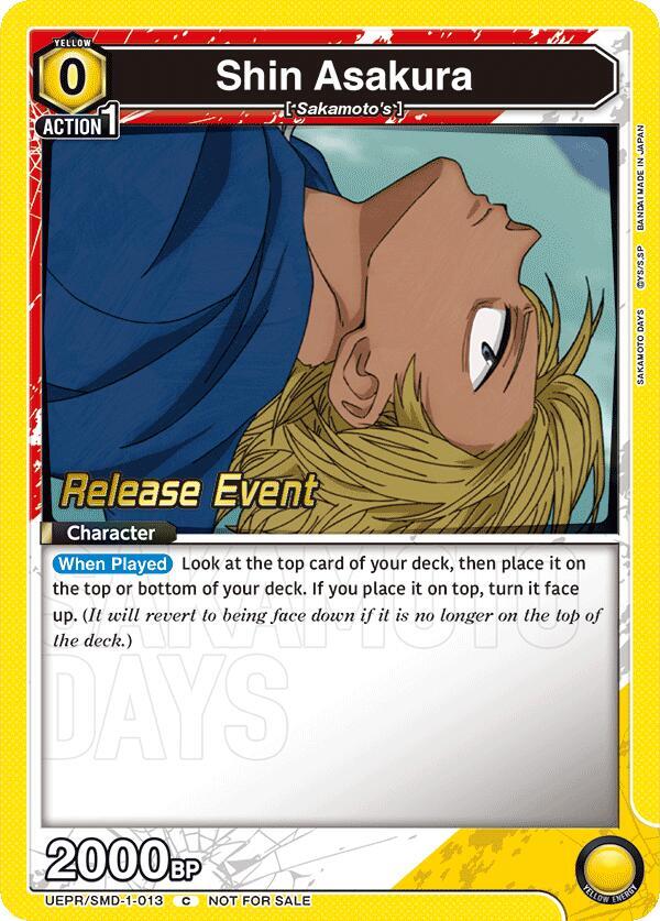 Shin Asakura UE19BT/SMD-1-013 card from UE19BT: SAKAMOTO DAYS Release Event Cards