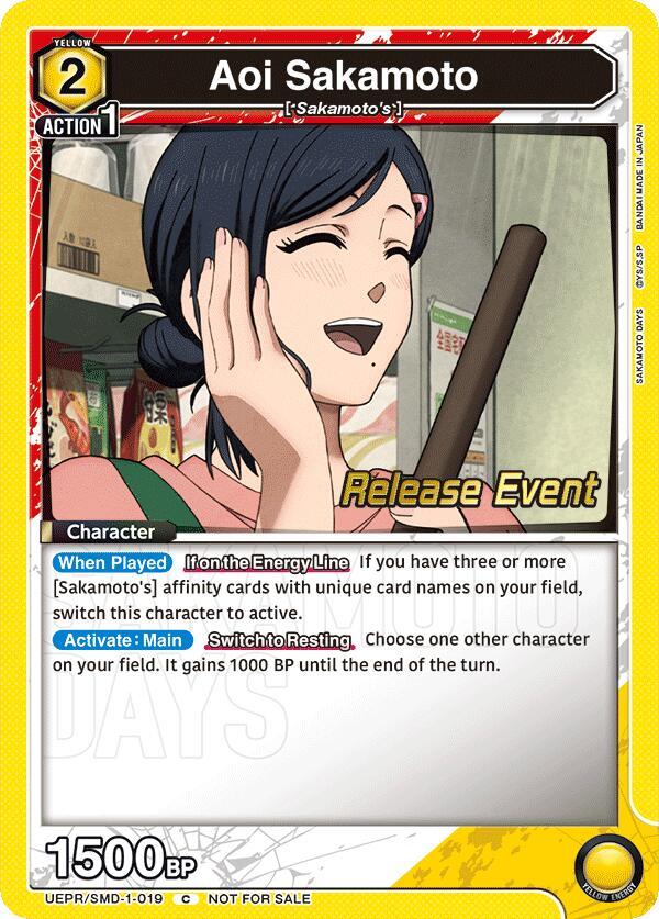 Aoi Sakamoto UE19BT/SMD-1-019 card from UE19BT: SAKAMOTO DAYS Release Event Cards