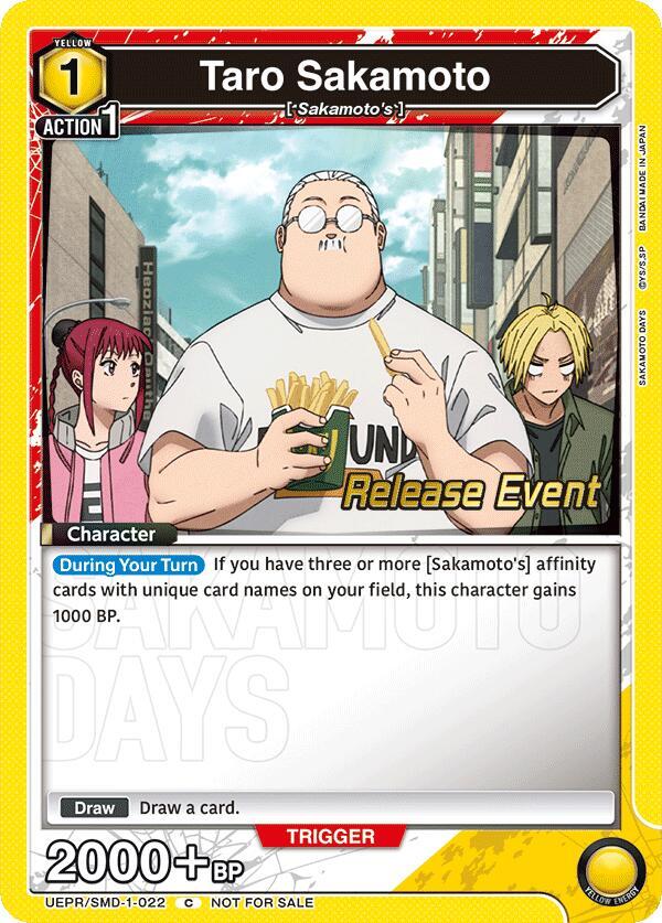 Taro Sakamoto UE19BT/SMD-1-022 card from UE19BT: SAKAMOTO DAYS Release Event Cards