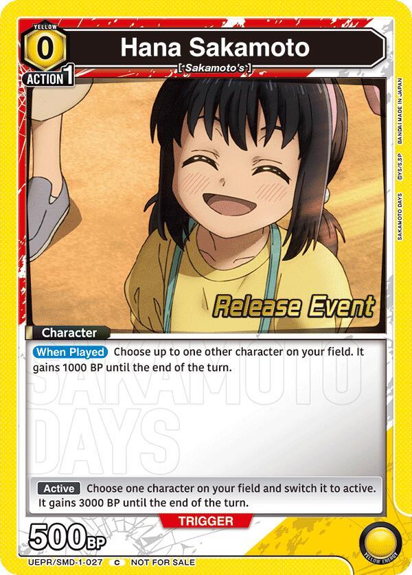 Hana Sakamoto UE19BT/SMD-1-027 card from UE19BT: SAKAMOTO DAYS Release Event Cards