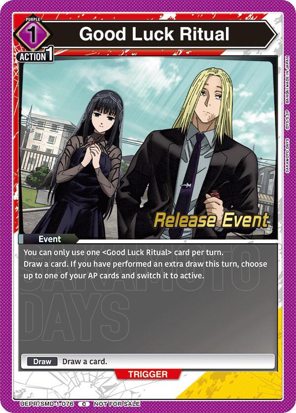 Good Luck Ritual UE19BT/SMD-1-076 card from UE19BT: SAKAMOTO DAYS Release Event Cards