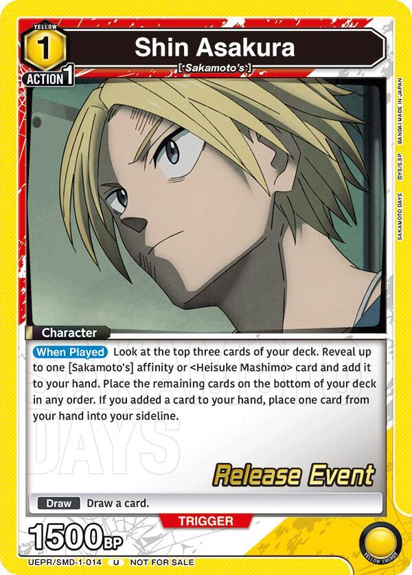 Shin Asakura UE19BT/SMD-1-014 card from UE19BT: SAKAMOTO DAYS Release Event Cards