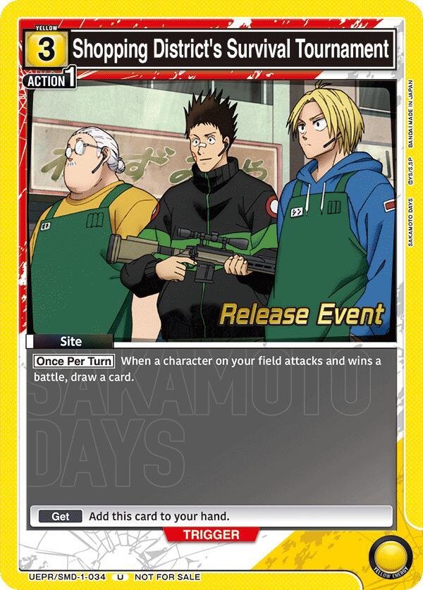 Shopping District's Survival Tournament UE19BT/SMD-1-034 card from UE19BT: SAKAMOTO DAYS Release Event Cards