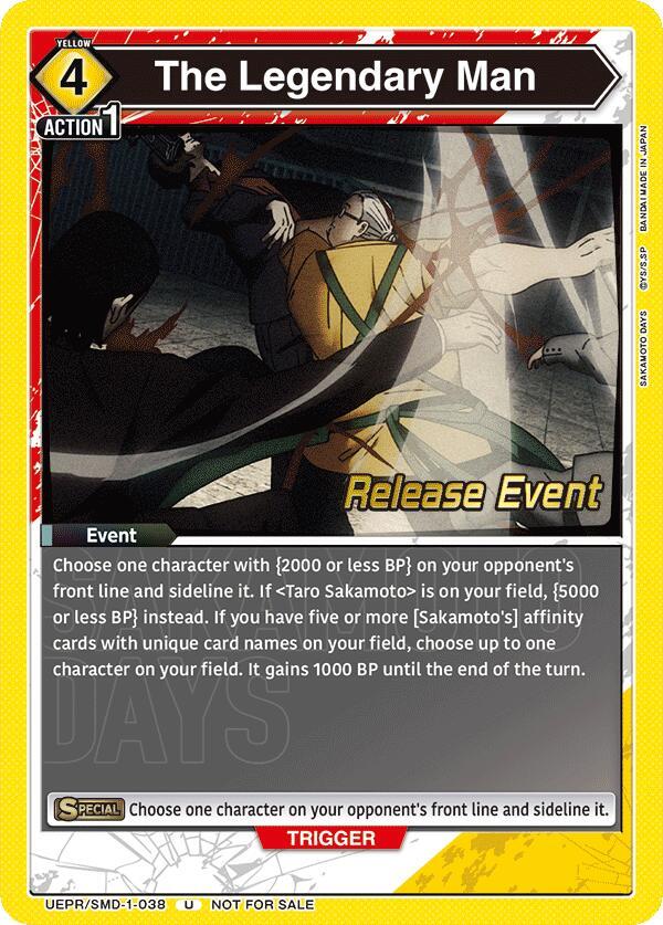 The Legendary Man UE19BT/SMD-1-038 card from UE19BT: SAKAMOTO DAYS Release Event Cards