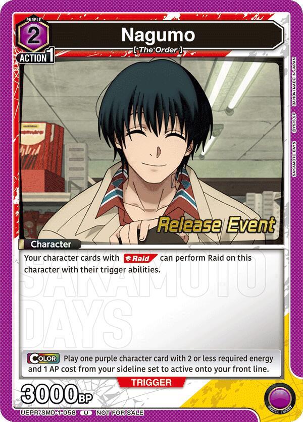 Nagumo UE19BT/SMD-1-058 card from UE19BT: SAKAMOTO DAYS Release Event Cards