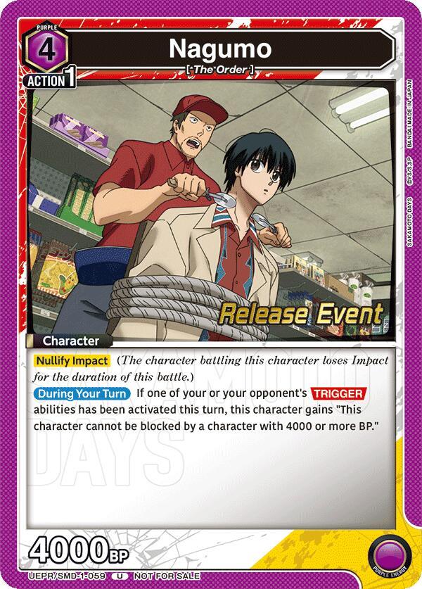 Nagumo UE19BT/SMD-1-059 card from UE19BT: SAKAMOTO DAYS Release Event Cards