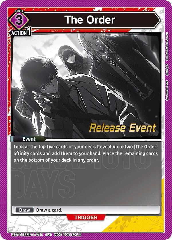 The Order UE19BT/SMD-1-074 card from UE19BT: SAKAMOTO DAYS Release Event Cards