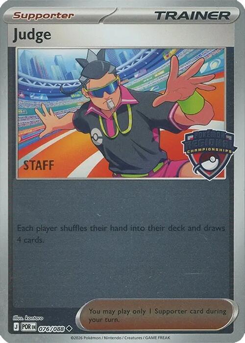Judge (Regional Championships) [Staff] 076/088 card from League & Championship Cards