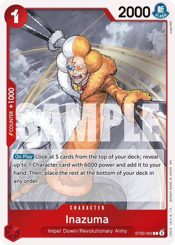 Inazuma ST30-002 card from Starter Deck EX: Luffy & Ace