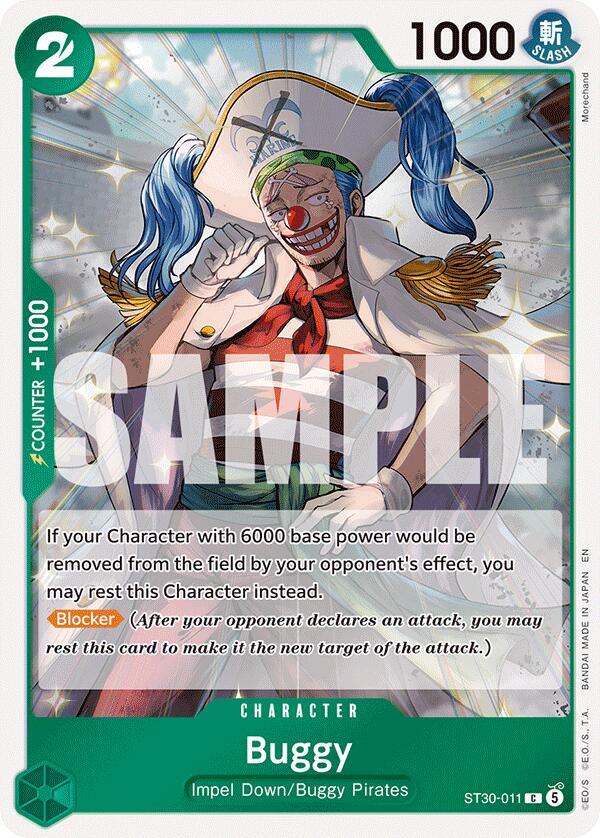 Buggy ST30-011 card from Starter Deck EX: Luffy & Ace