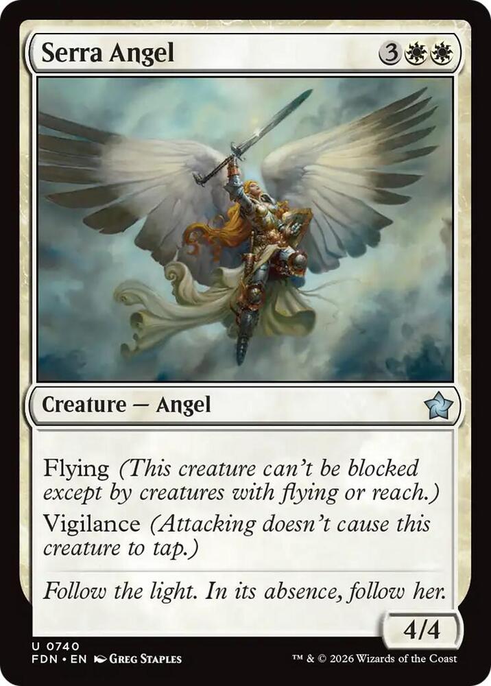 Serra Angel 740 card from Foundations