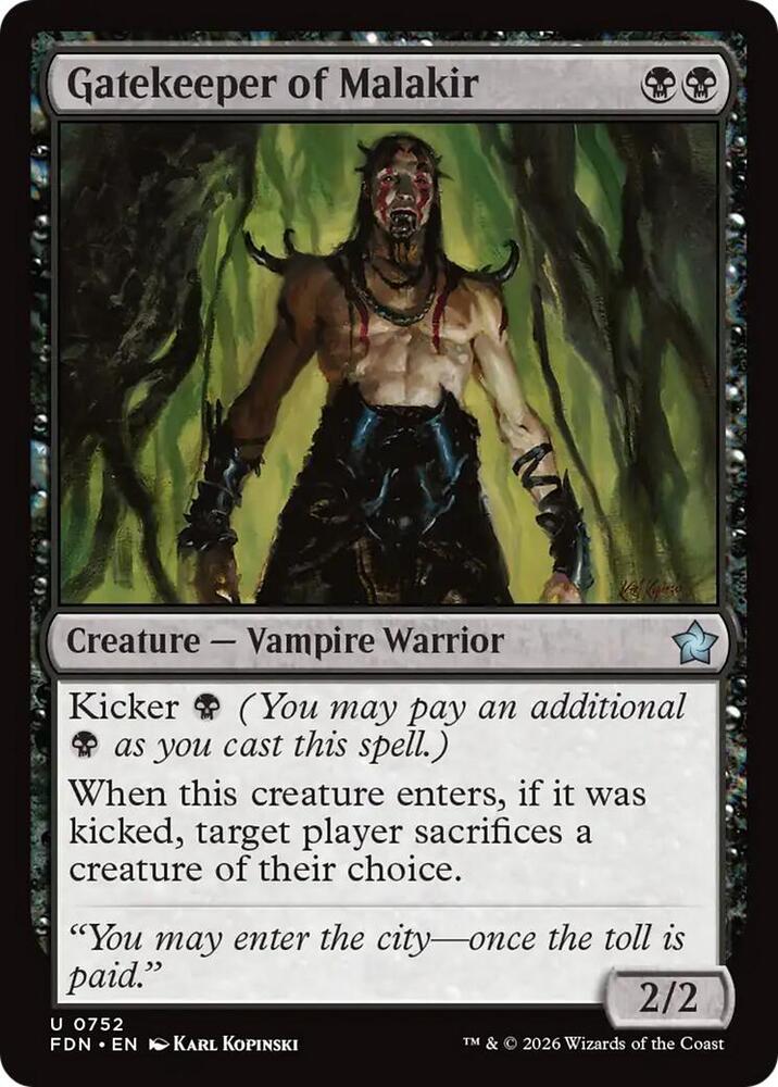 Gatekeeper of Malakir 752 card from Foundations