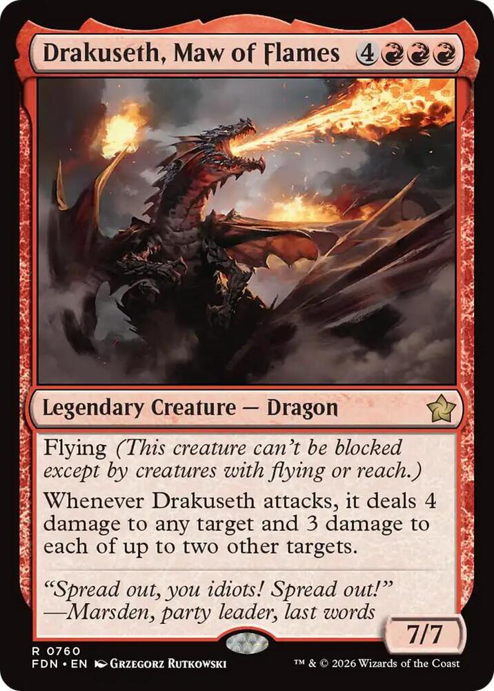 Drakuseth, Maw of Flames 760 card from Foundations