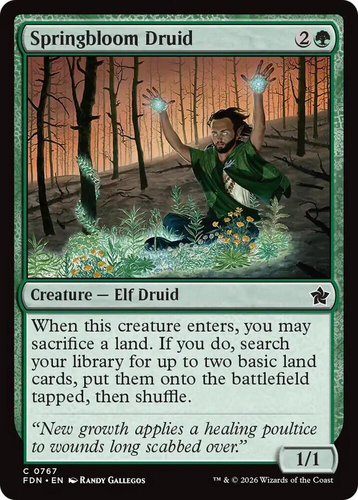 Springbloom Druid 767 card from Foundations