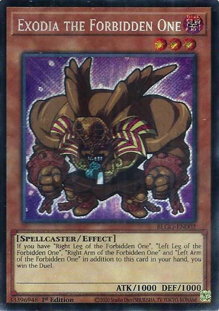 Exodia the Forbidden One BLGG-EN002 card from Battles of Legend: Glorious Gallery
