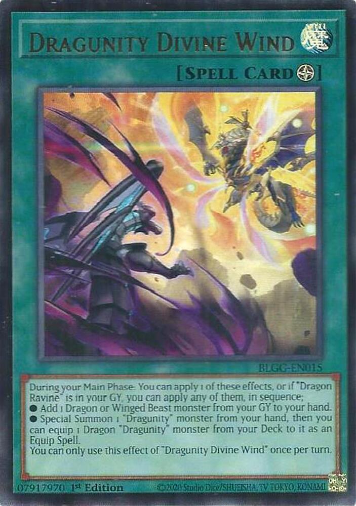Dragunity Divine Wind BLGG-EN015 card from Battles of Legend: Glorious Gallery