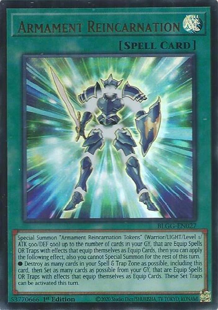 Armament Reincarnation BLGG-EN027 card from Battles of Legend: Glorious Gallery