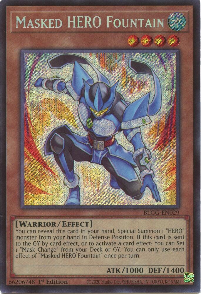 Masked HERO Fountain BLGG-EN029 card from Battles of Legend: Glorious Gallery