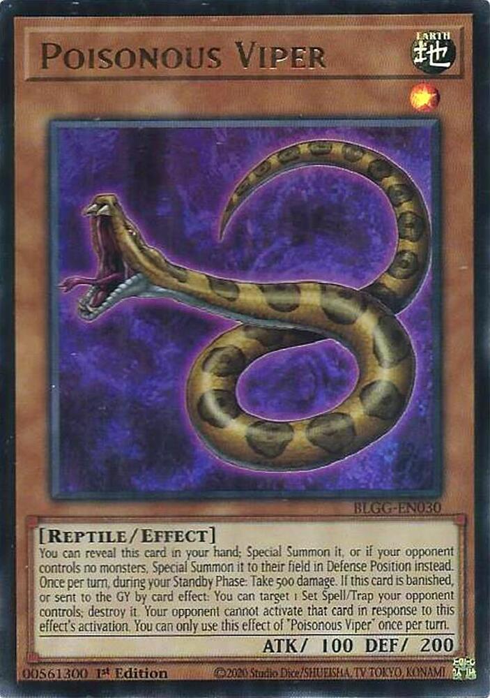 Poisonous Viper BLGG-EN030 card from Battles of Legend: Glorious Gallery