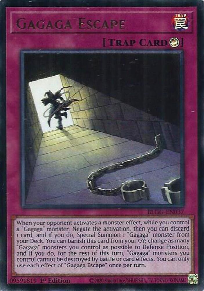 Gagaga Escape BLGG-EN037 card from Battles of Legend: Glorious Gallery