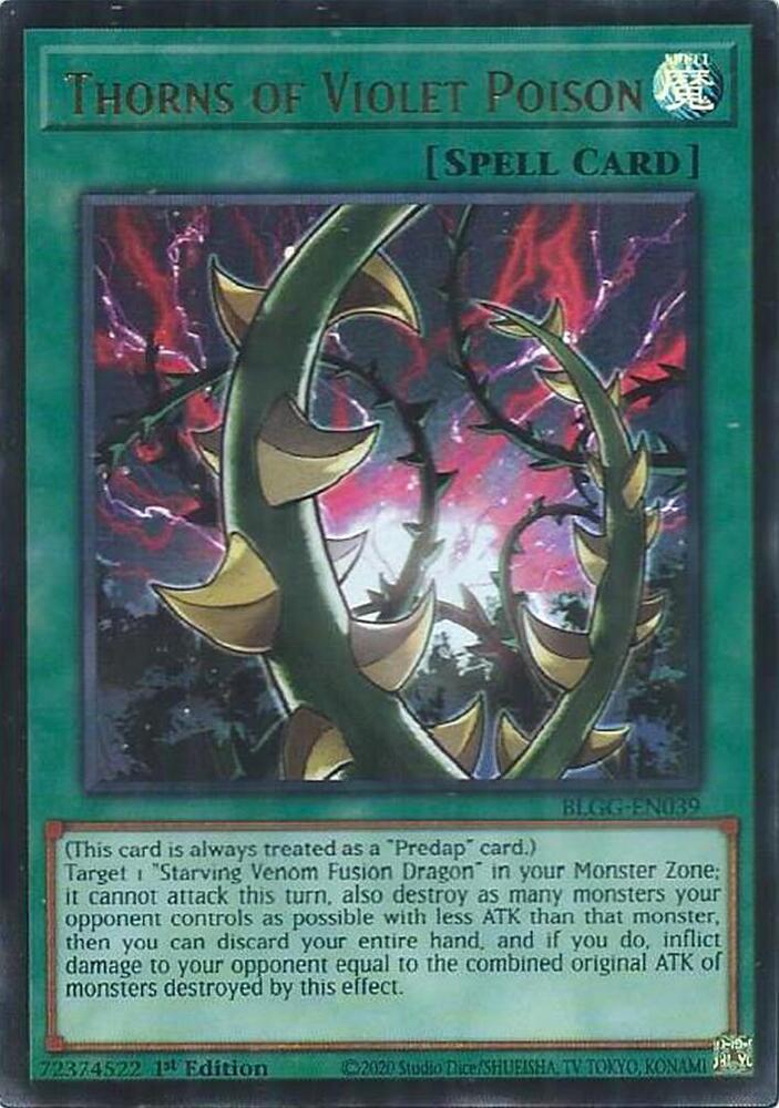 Thorns of Violet Poison BLGG-EN039 card from Battles of Legend: Glorious Gallery