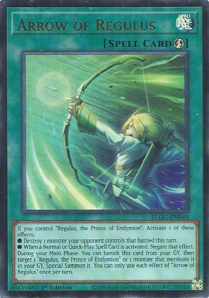 Arrow of Regulus BLGG-EN044 card from Battles of Legend: Glorious Gallery