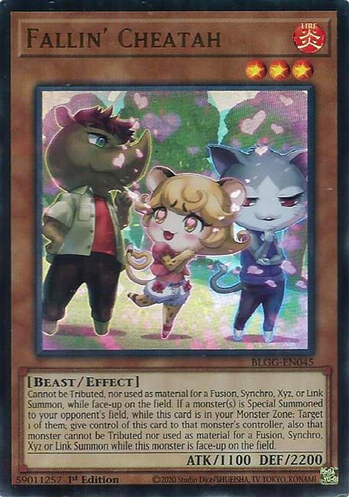 Fallin' Cheatah BLGG-EN045 card from Battles of Legend: Glorious Gallery