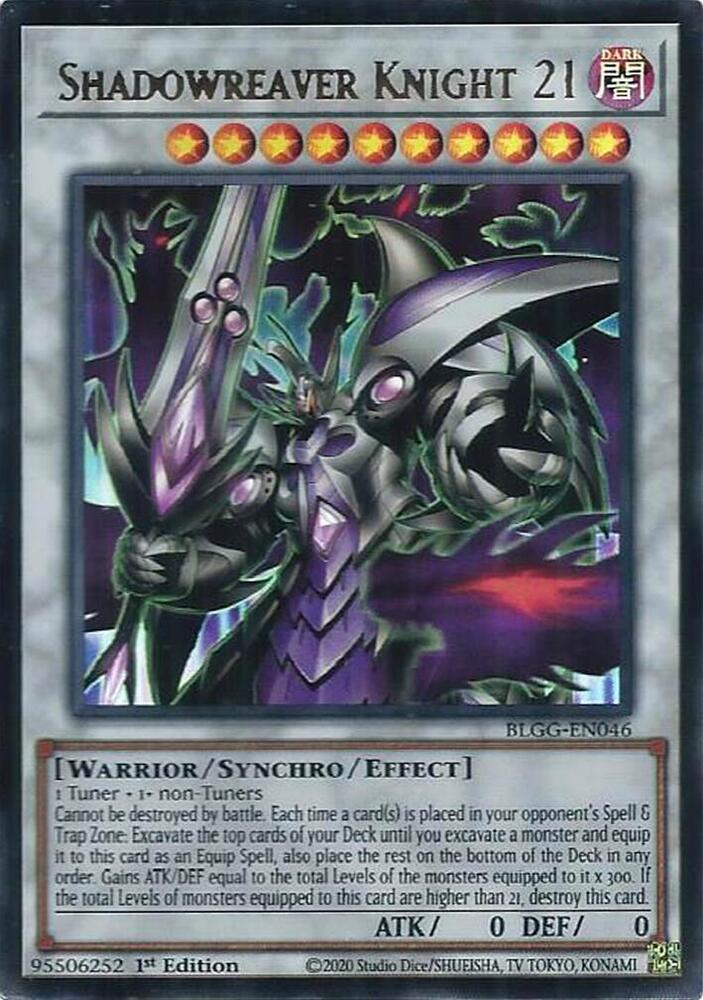 Shadowreaver Knight 21 BLGG-EN046 card from Battles of Legend: Glorious Gallery