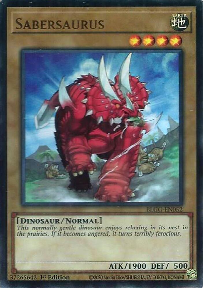 Sabersaurus BLGG-EN052 card from Battles of Legend: Glorious Gallery