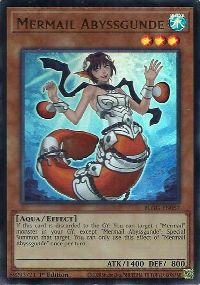 Mermail Abyssgunde BLGG-EN057 card from Battles of Legend: Glorious Gallery